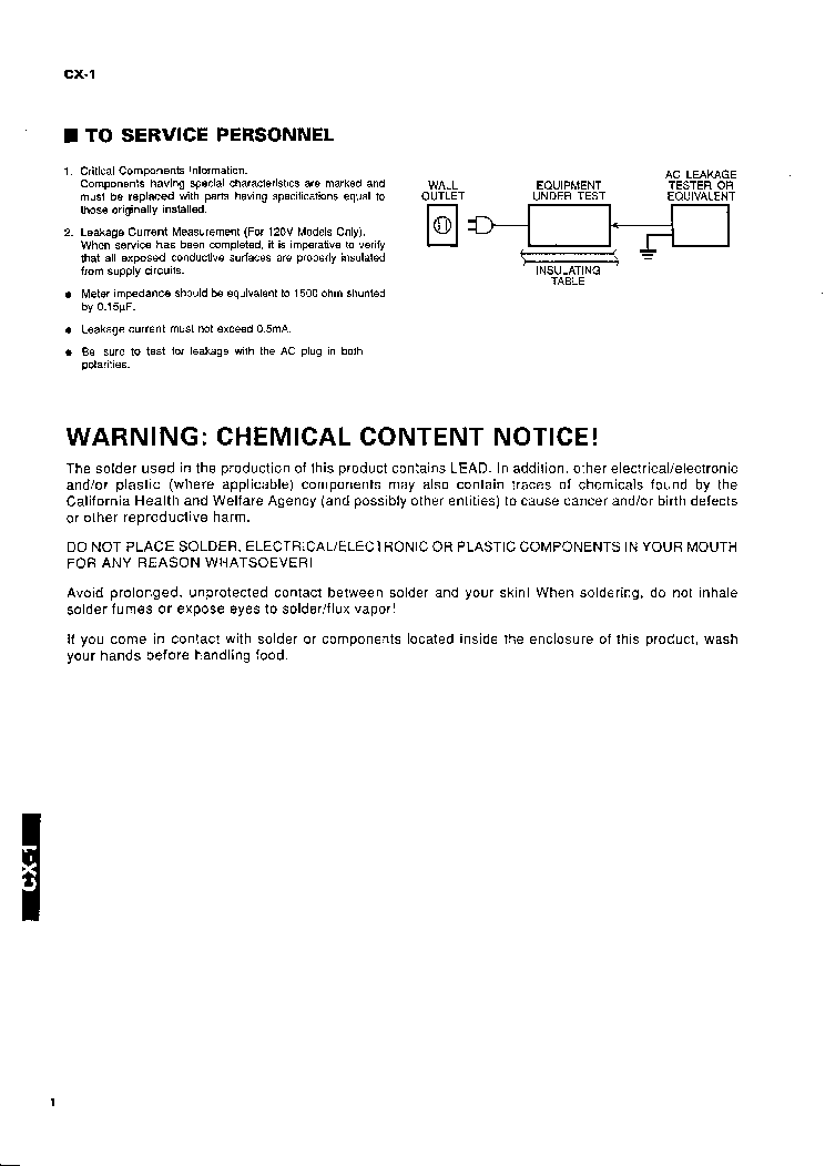 YAMAHA CX-1 SM service manual (2nd page)