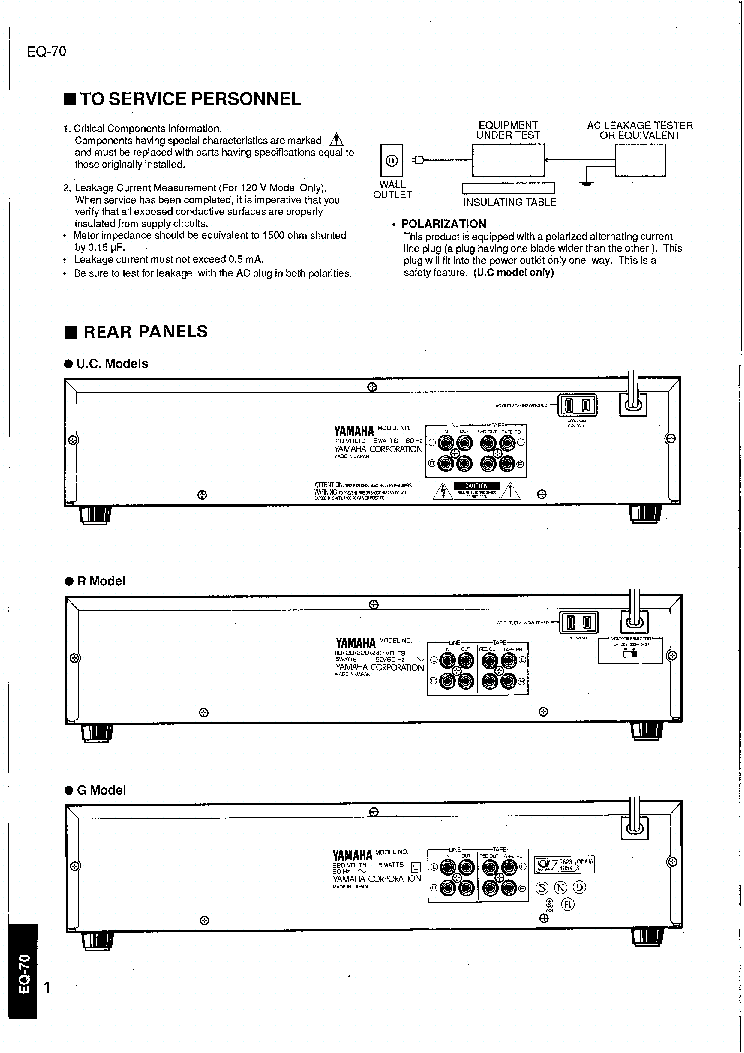 YAMAHA EQ-70 SM service manual (2nd page)