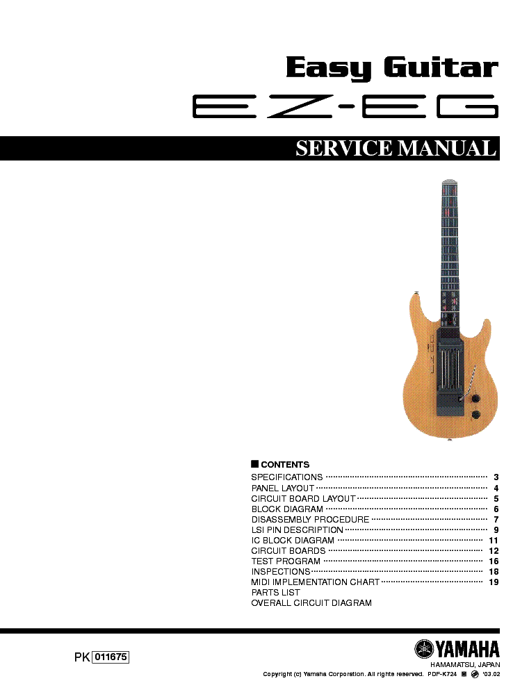 YAMAHA EZ-EG service manual (1st page)