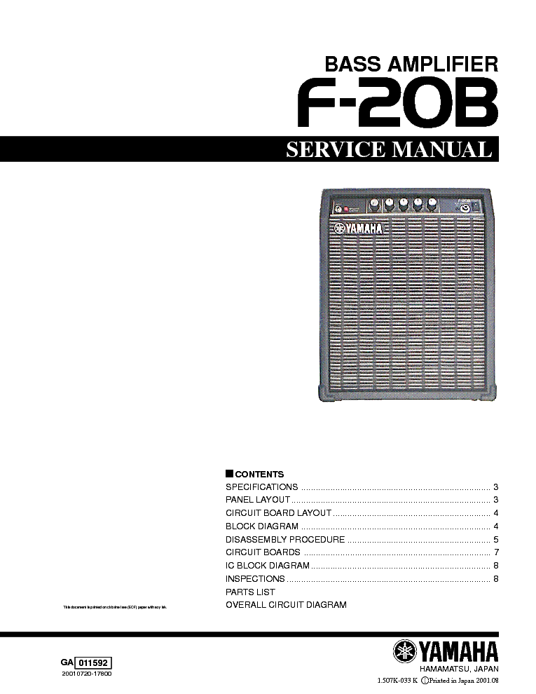 YAMAHA F-20B service manual (1st page)