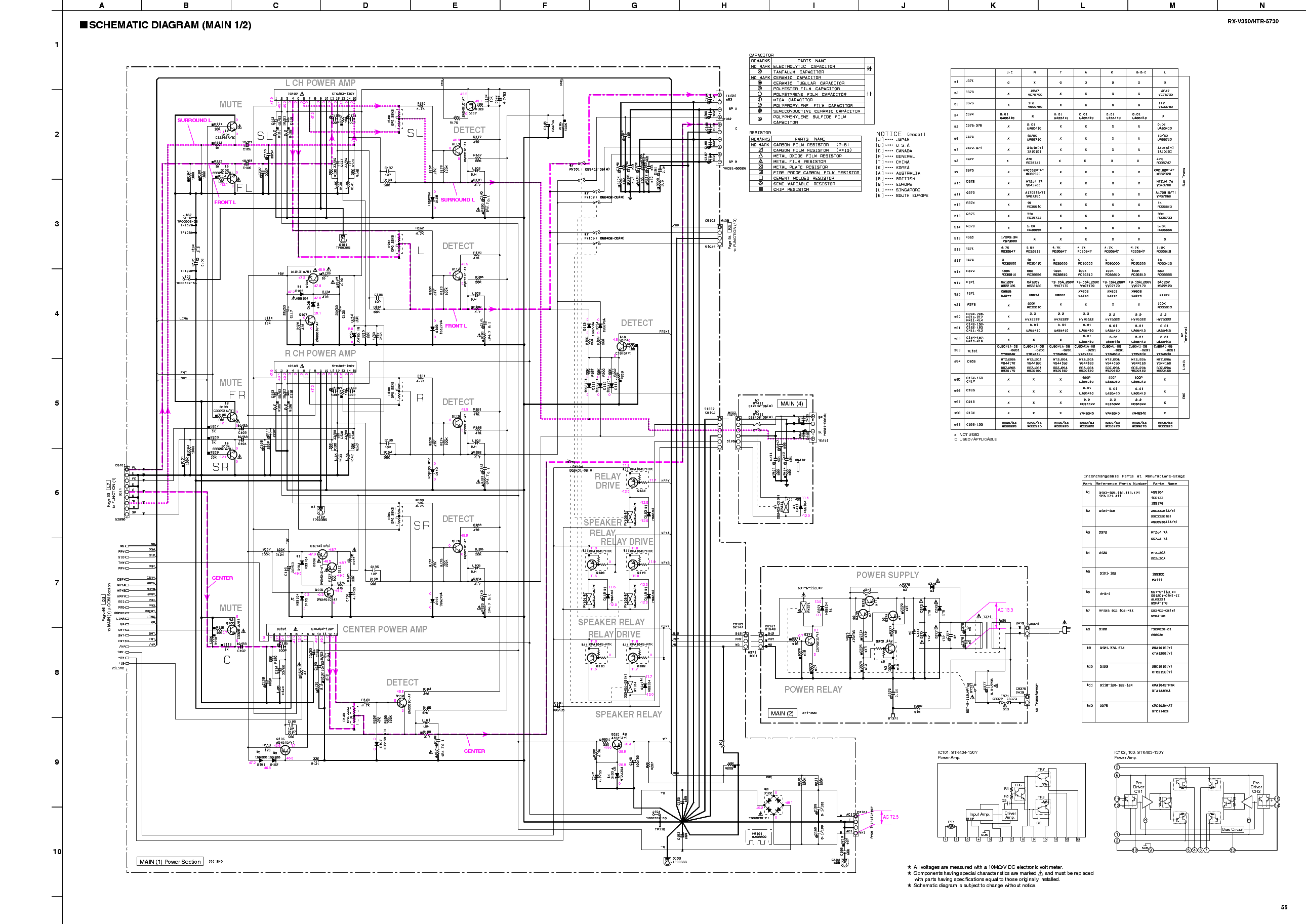 Схема yamaha rx v367