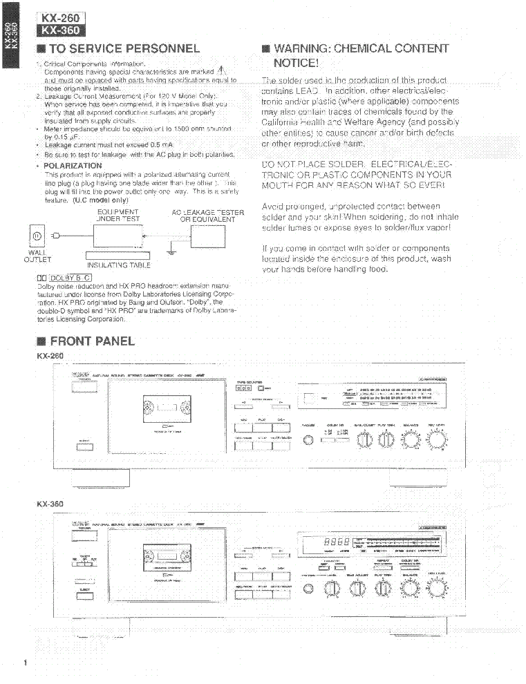 YAMAHA KX-260 KX-360 service manual (2nd page)
