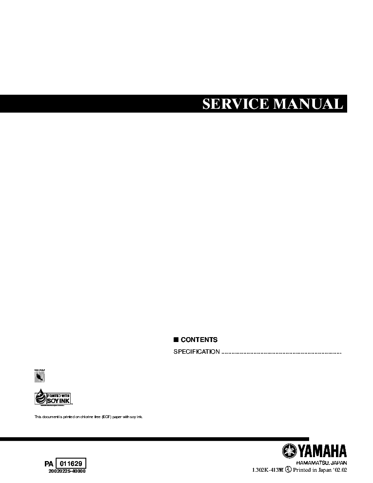 YAMAHA MY8-DA96 service manual (1st page)