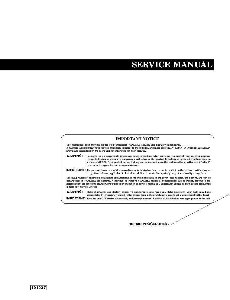 YAMAHA SOAVO-900SW SM service manual (1st page)