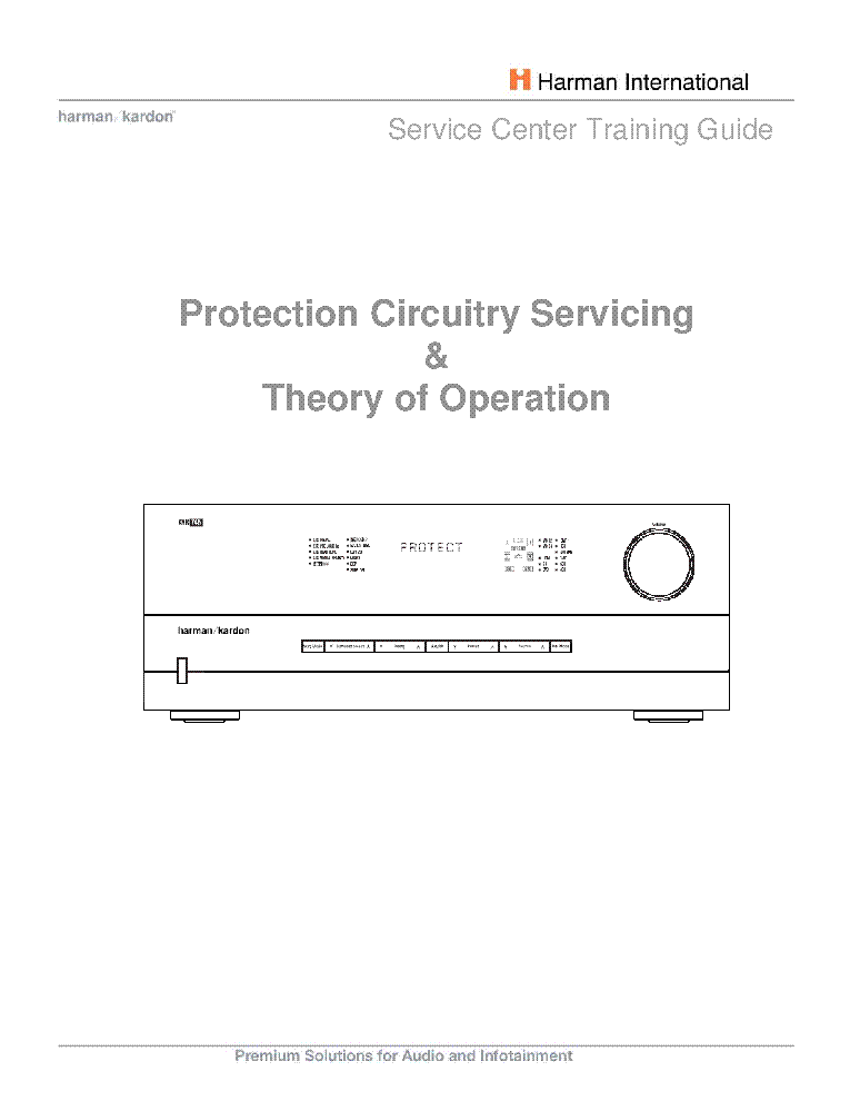 HARMAN-KARDON PROTECTION CIRCUITRY TRAINING service manual