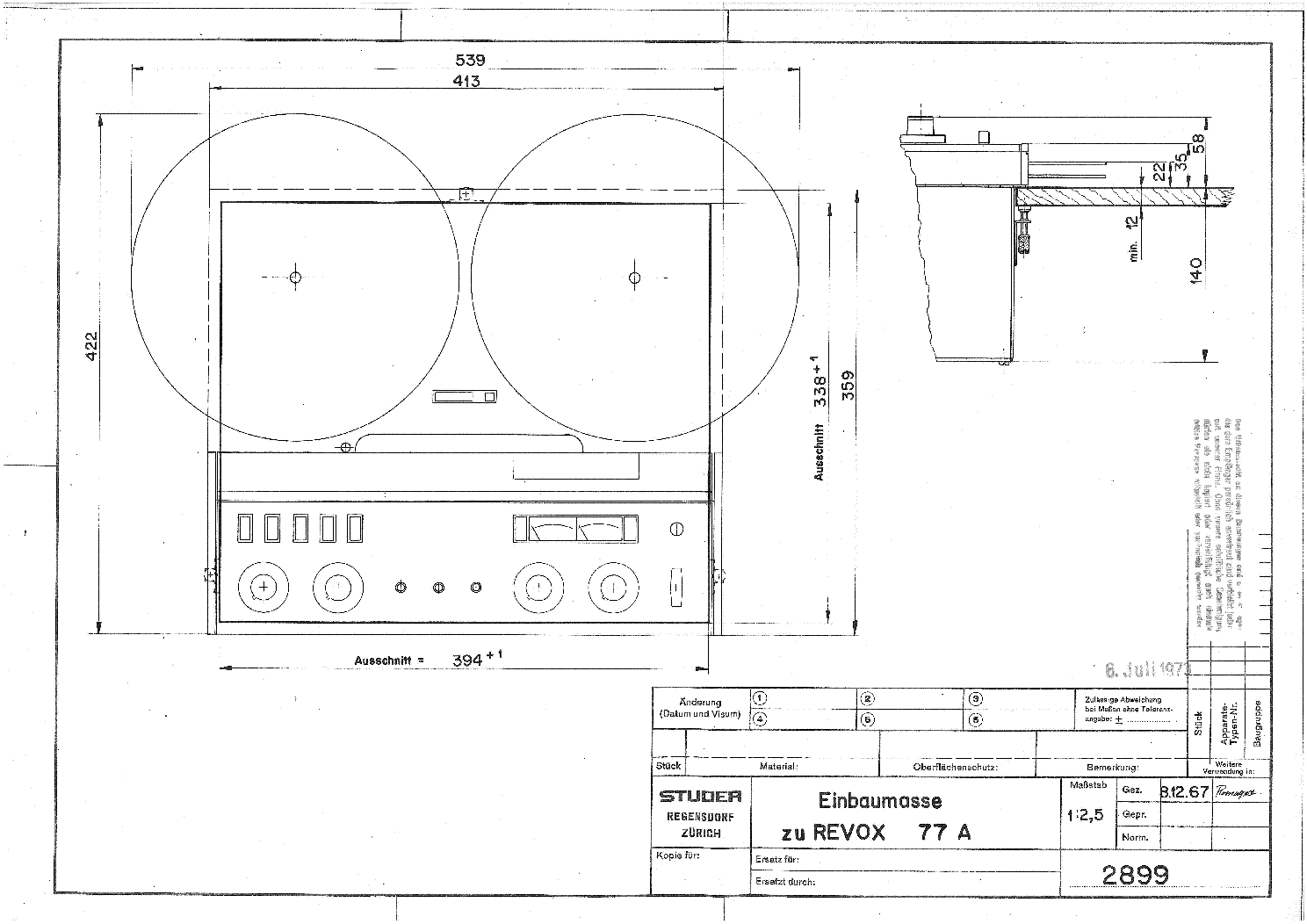 Revox A77 Specification