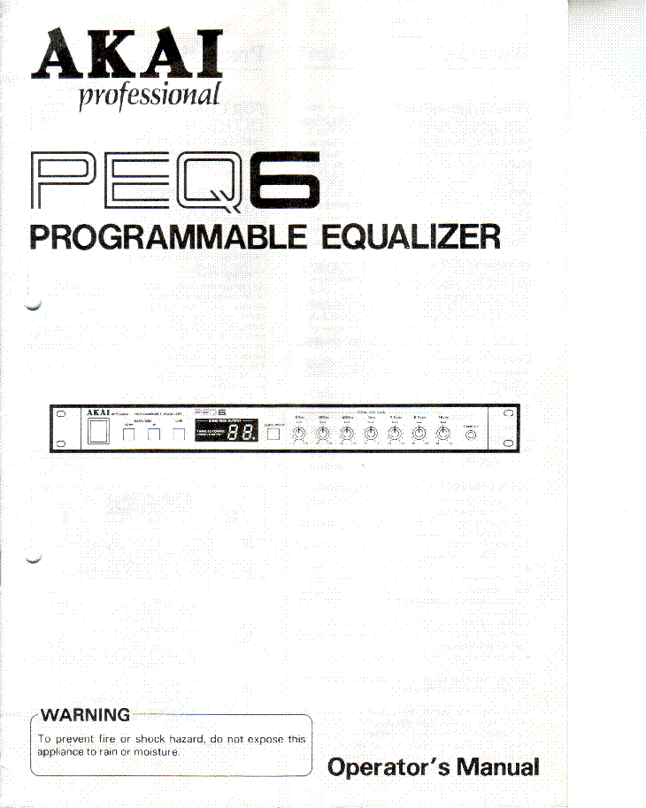 AKAI PEQ6 MB76 MPX820 Service Bulletin MS-0018 Equalizer Mixer Manual Akai RARE 