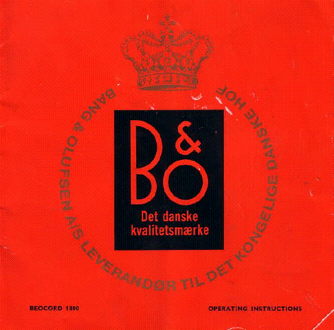 BANG OLUFSEN BEOCORD 1800 USER MANUAL service manual (1st page)