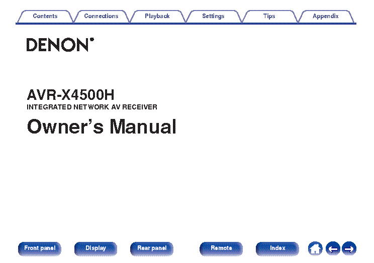 DENON AVR-X4500H RECEIVER USER MANUAL Service Manual download