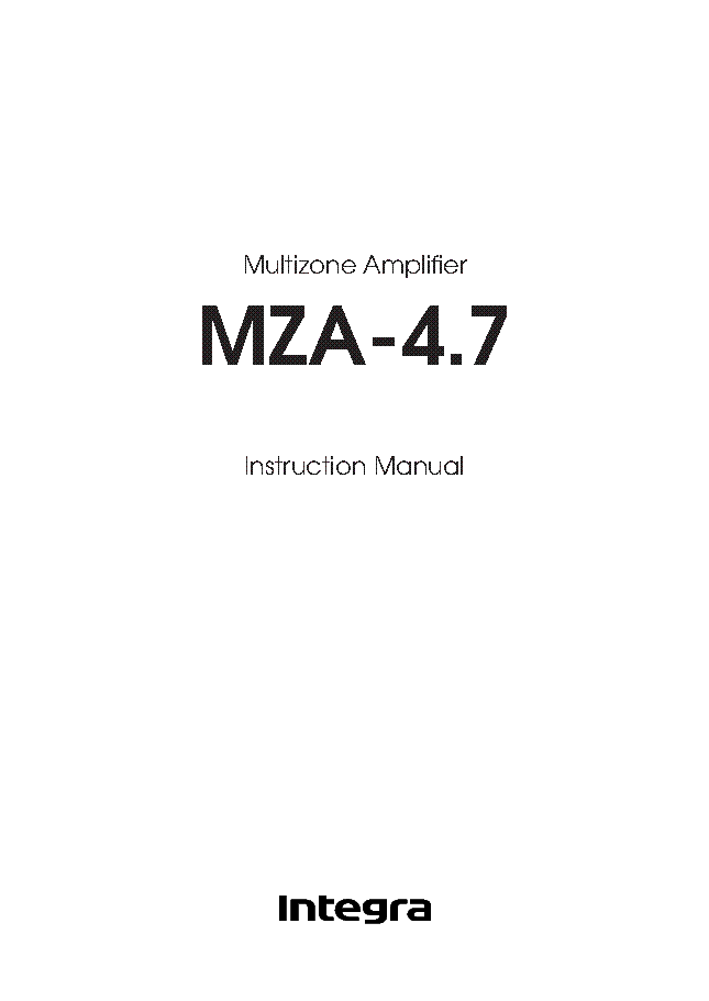 INTEGRA MZA-4.7 CD PLAYER USER MANUAL service manual