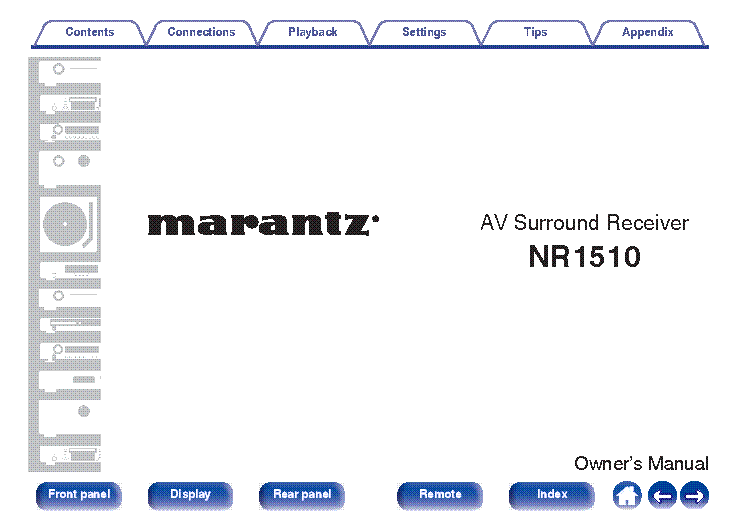 MARANTZ NR1510 RECEIVER USER MANUAL service manual (1st page)