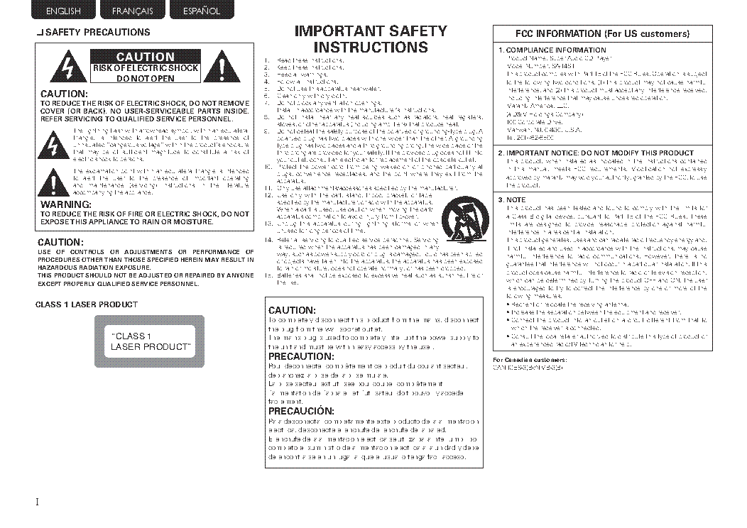 MARANTZ SA-14S1 CD PLAYER USER MANUAL Service Manual download ...