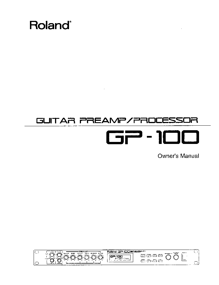 ROLAND GP-100 USER MANUAL EN Service Manual download