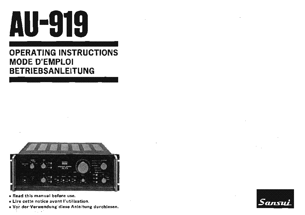 Service Manual-Anleitung für Sansui TU-919 