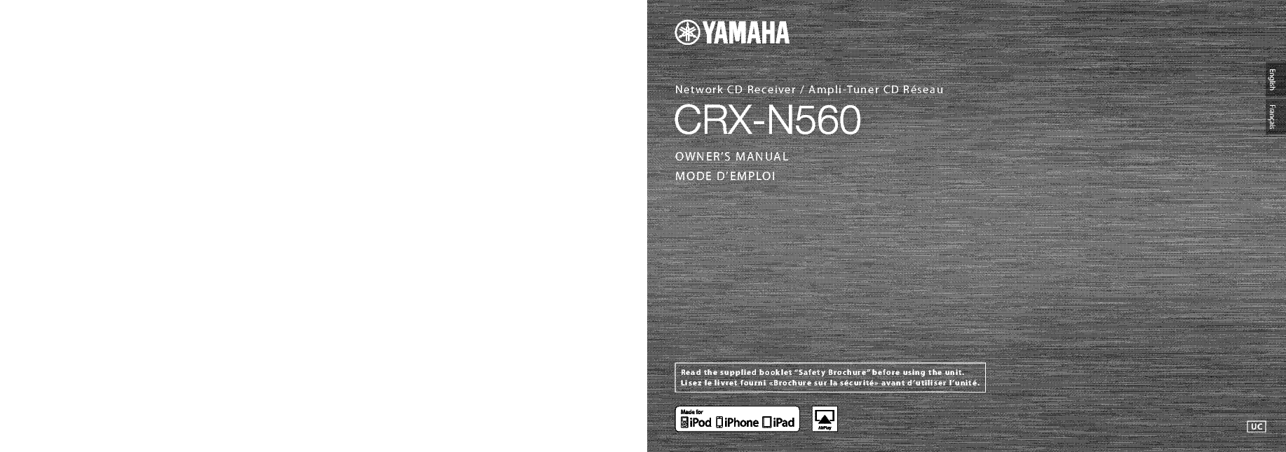 YAMAHA CRX-N560 CD PLAYER USER MANUAL Service Manual download