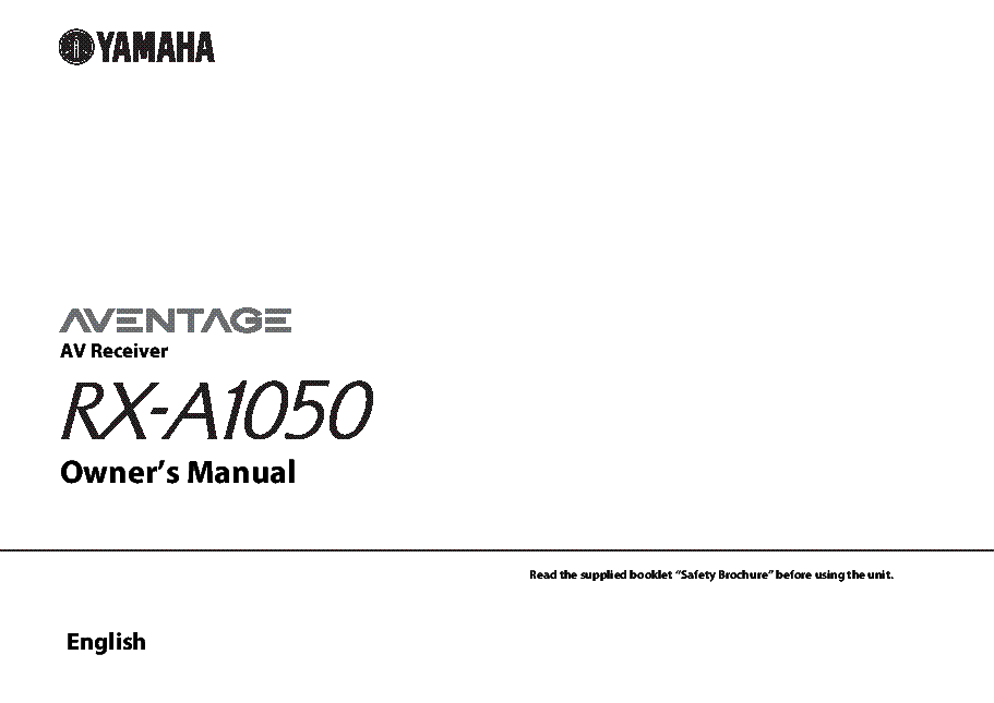 YAMAHA RX-A1050 RECEIVER USER MANUAL Service Manual download