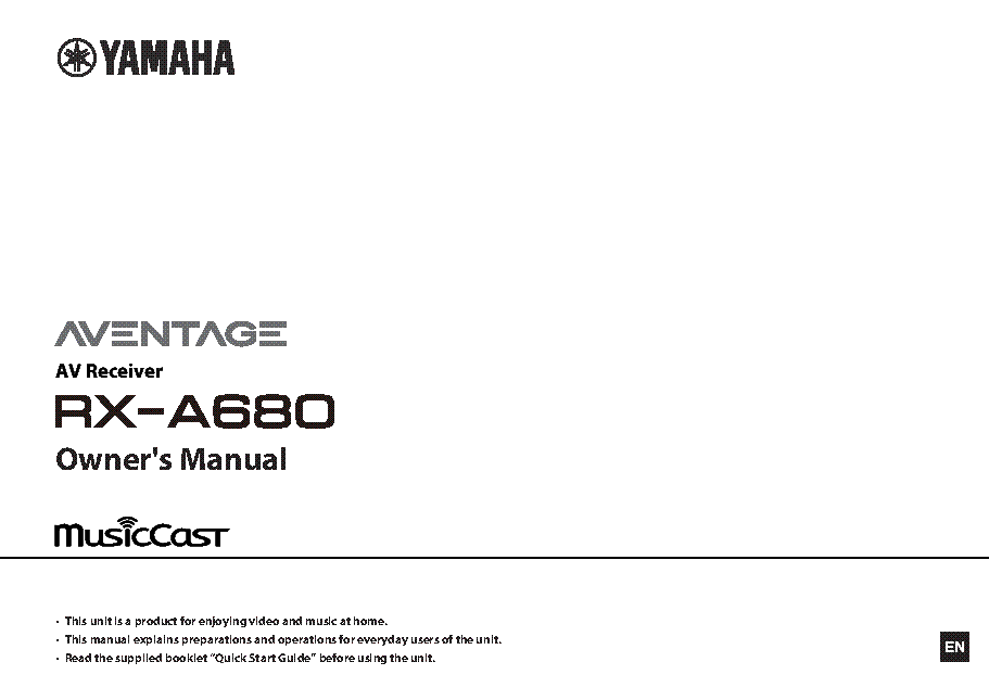 YAMAHA RX-A680 RECEIVER USER MANUAL Service Manual download, schematics