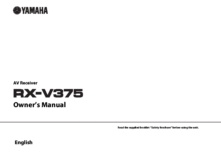 YAMAHA RX-V375 RECEIVER USER MANUAL Service Manual download, schematics