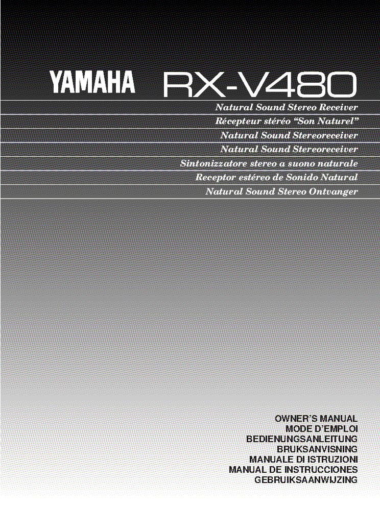 YAMAHA RXV480 RECEIVER USER MANUAL Service Manual download, schematics
