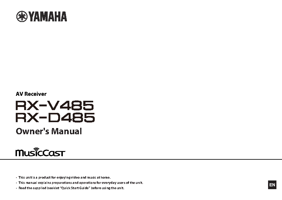 YAMAHA RX-V485 RECEIVER USER MANUAL Service Manual download, schematics