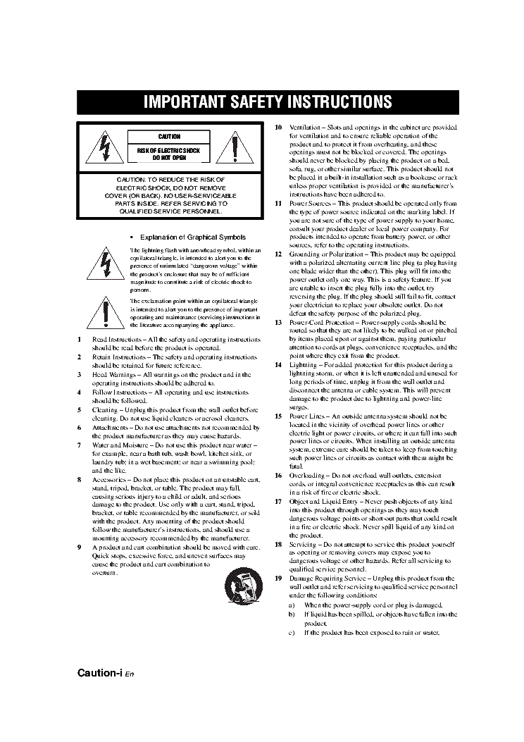 YAMAHA RXV663 RECEIVER USER MANUAL Service Manual download, schematics
