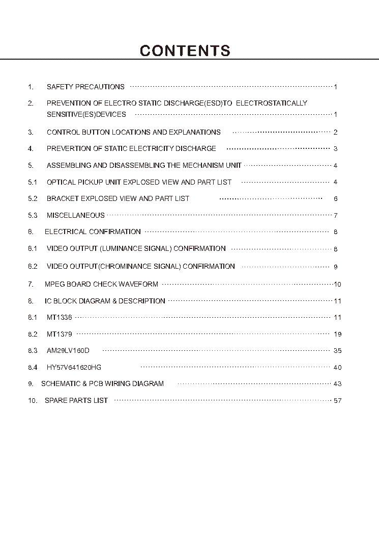 BBK DK929S Service Manual download, schematics, eeprom, repair info for ...