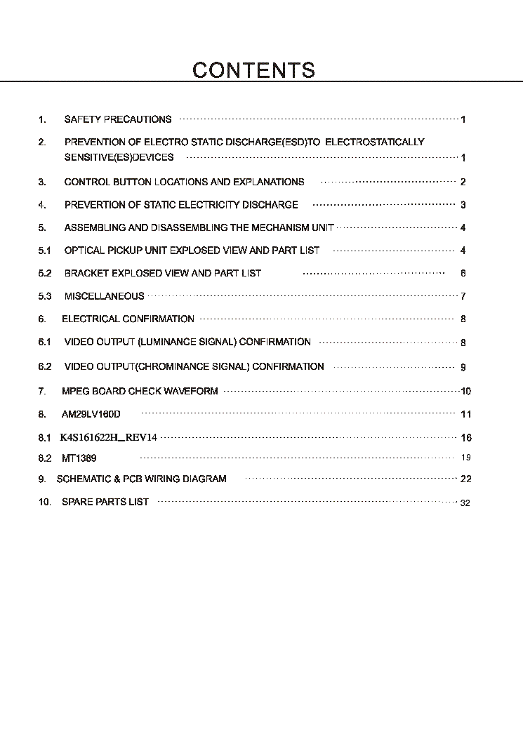 BBK DV313S Service Manual download, schematics, eeprom, repair info for ...