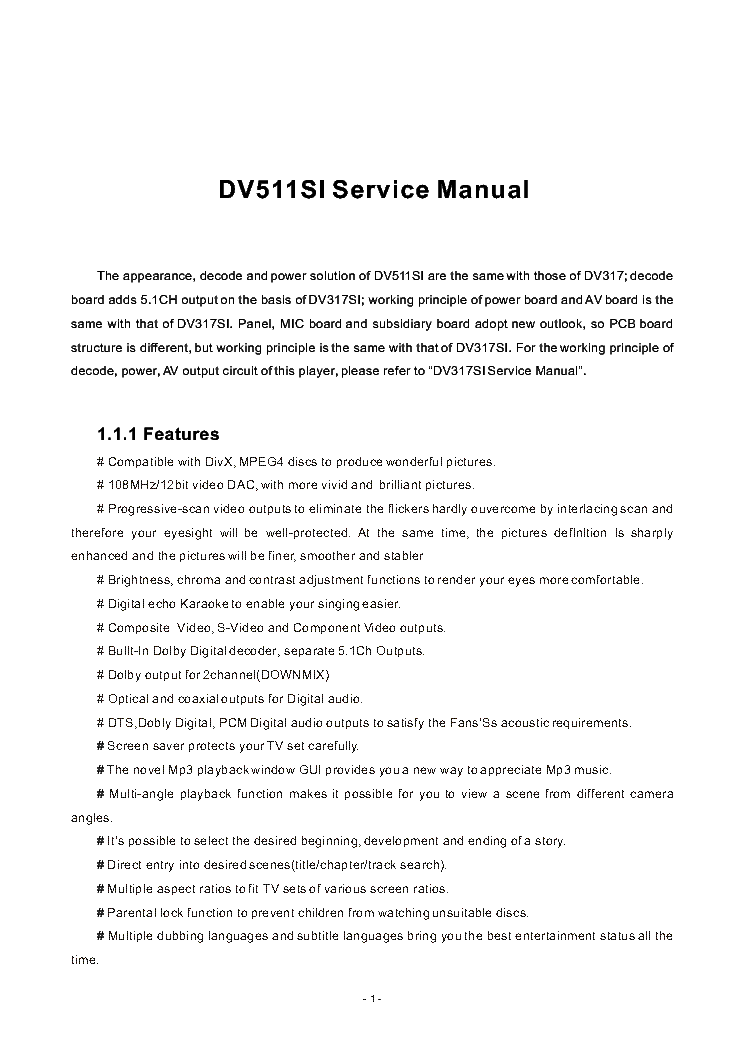 BBK DV511SI DV514SI-2 DV516SI-3 DV522SI-2 SM Service Manual download ...
