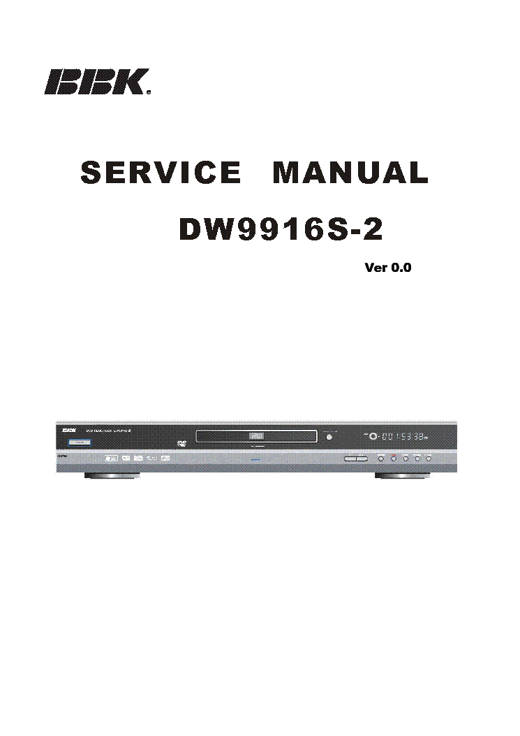 BBK DW9916S Service Manual download, schematics, eeprom, repair info .