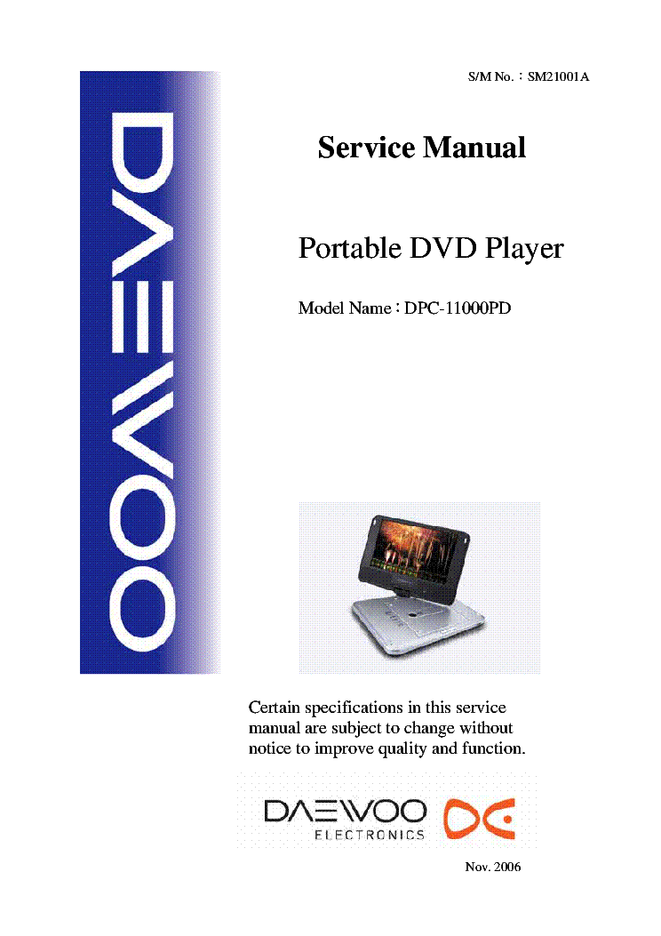 DAEWOO DPC-11000PD Service Manual download, schematics, eeprom, repair ...