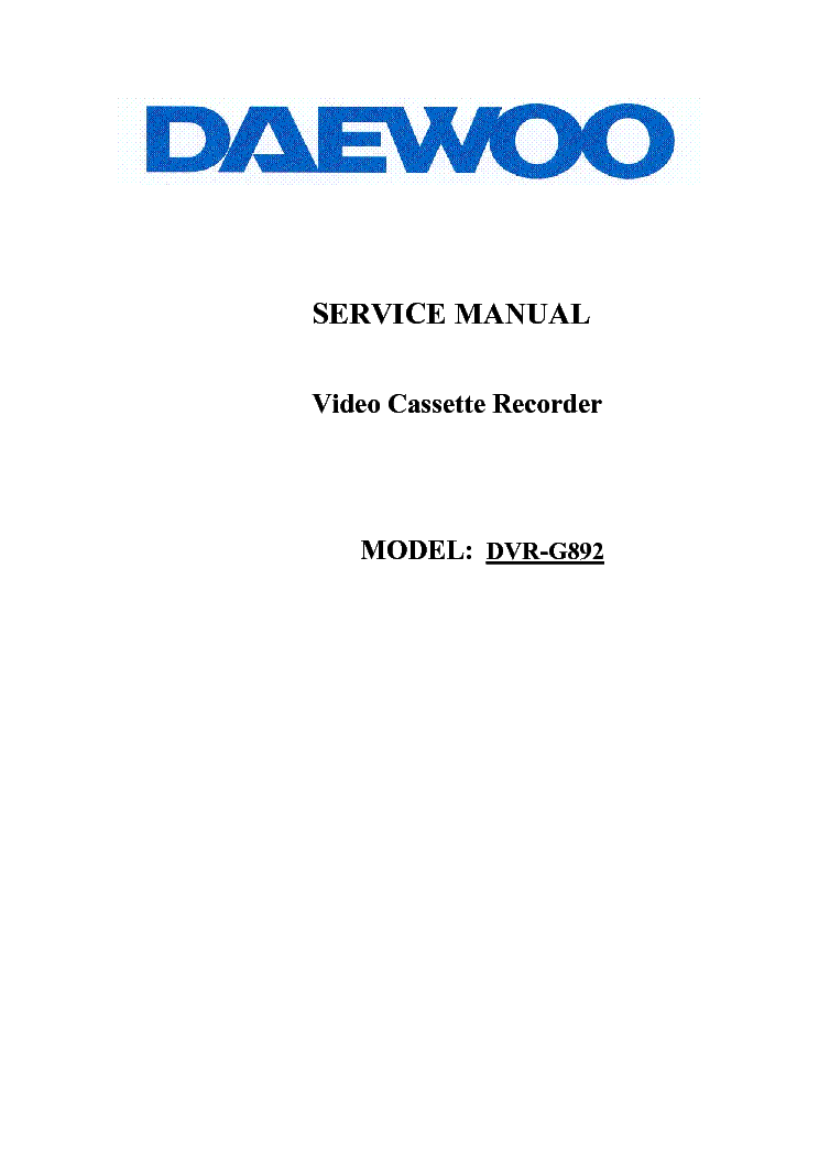 Daewoo service manual