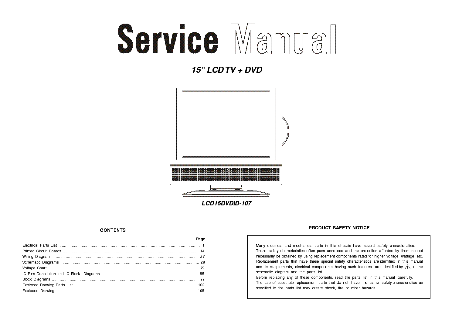 VENTURER 15DVDID-107 2 Service Manual download, schematics, eeprom ...