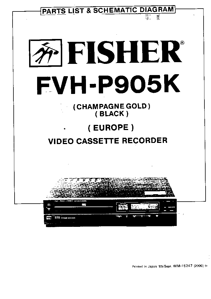 FISHER FVH-P905K VCR service manual