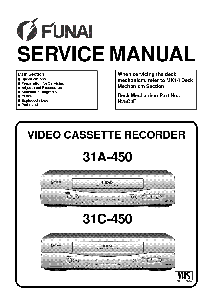 FUNAI 31A-450 31C-450 HM340ED HM342FD service manual