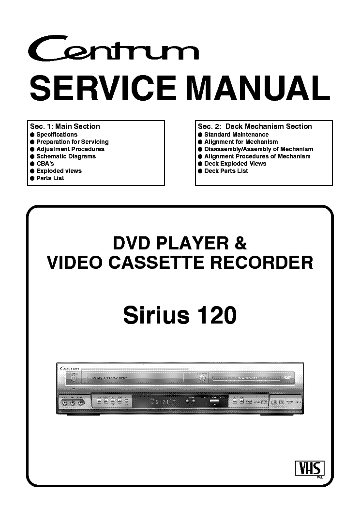 FUNAI SIRIUS 120-H9770ED service manual