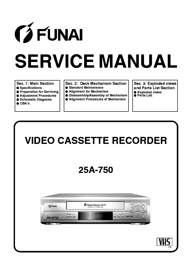 FUNAI 25A-750 SERVICE MANUAL service manual (1st page)