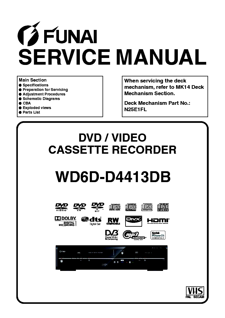 FUNAI WD6D-D4413DB E9TF0ED VER.2 service manual (1st page)