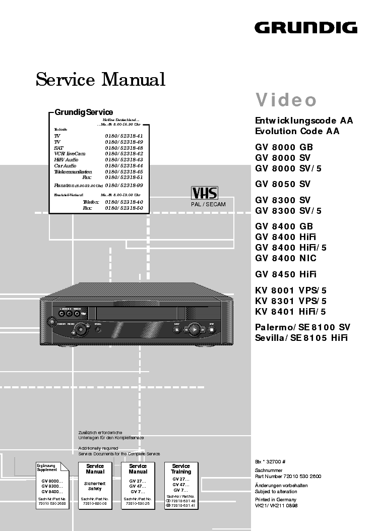 GRUNDIG GV 8300 8400 8450 service manual (1st page)