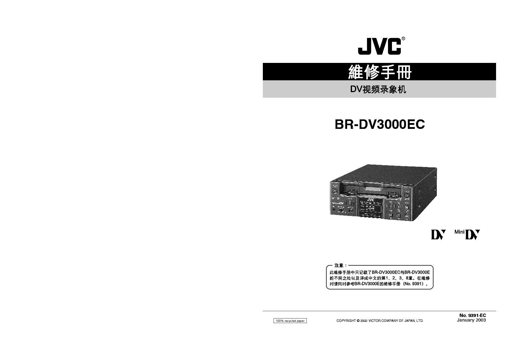 JVC BR-DV3000EC SM service manual