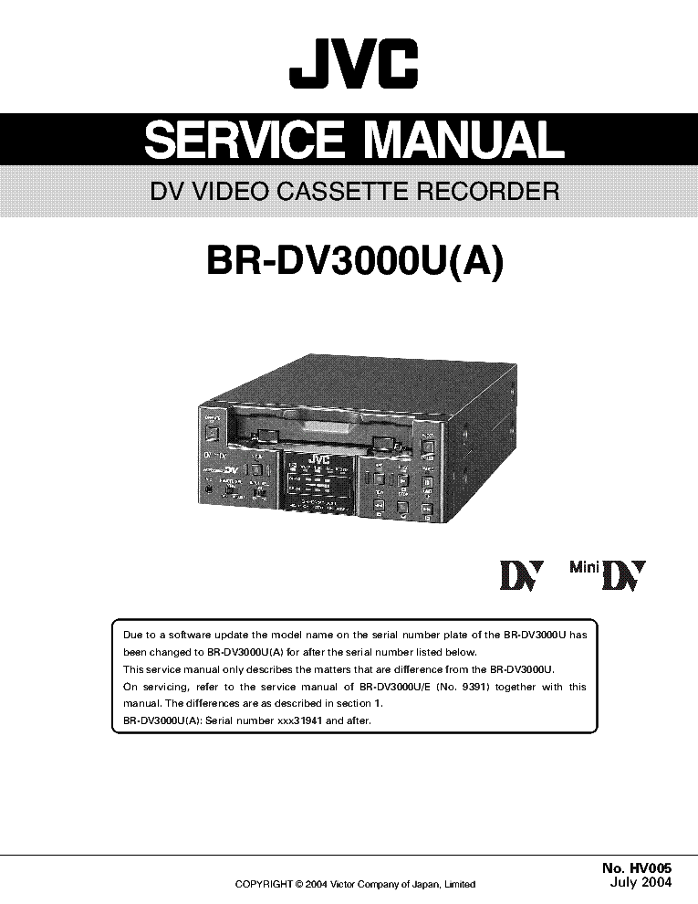 JVC 2024 br-dv3000u