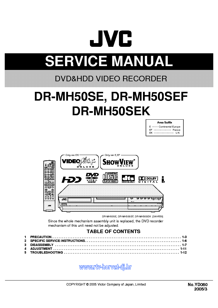 JVC DR-MH50SE SEF SEK SM service manual