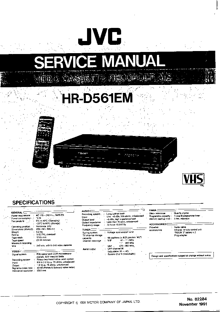 JVC HR-D561EM service manual