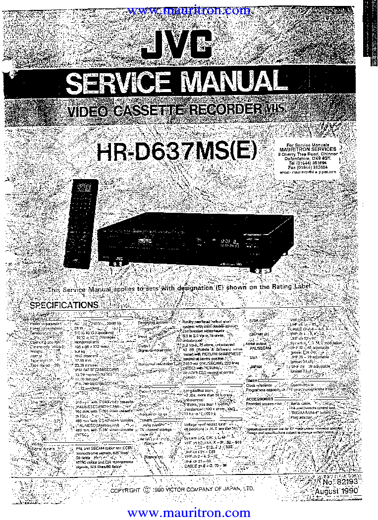 JVC HR-D637MS E service manual