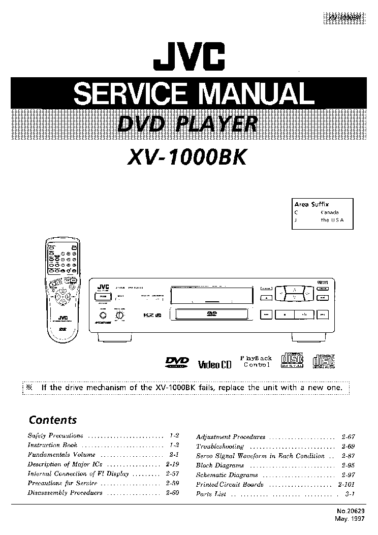 JVC XV-1000 service manual