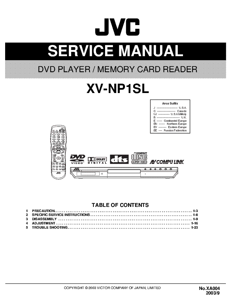 JVC XV-NP1SL service manual