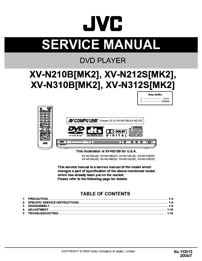 JVC XVN210BMKII-N212MKII-N310BMKII-N312MKII-SM service manual