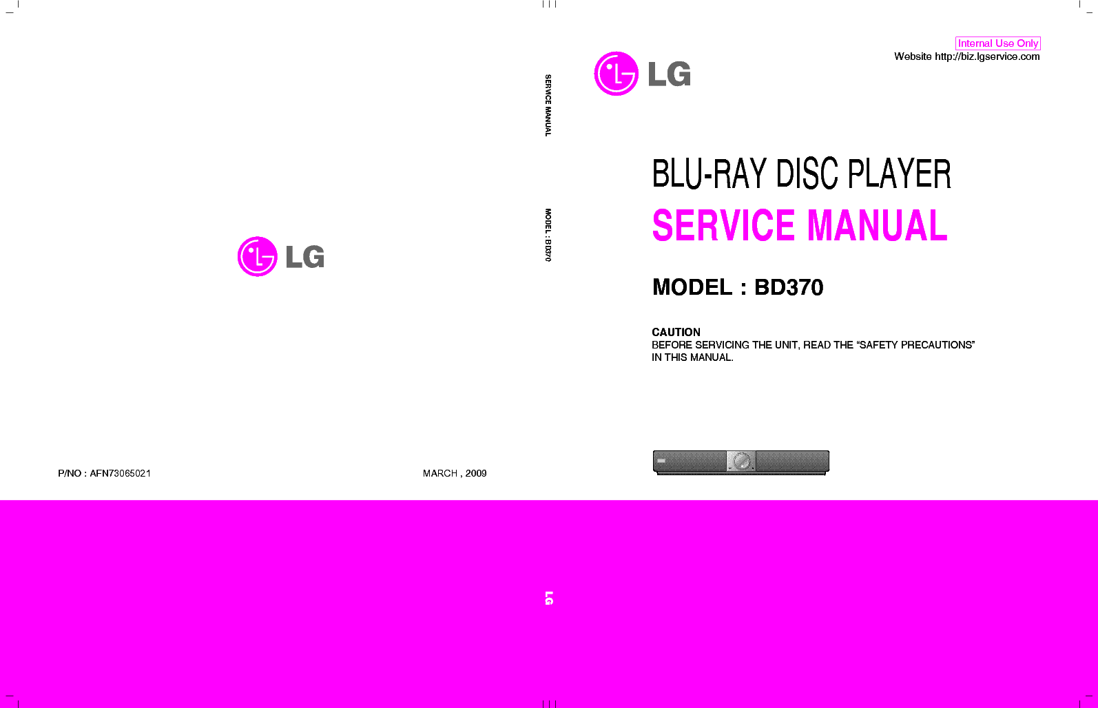 LG BD370 AFN73065021 service manual
