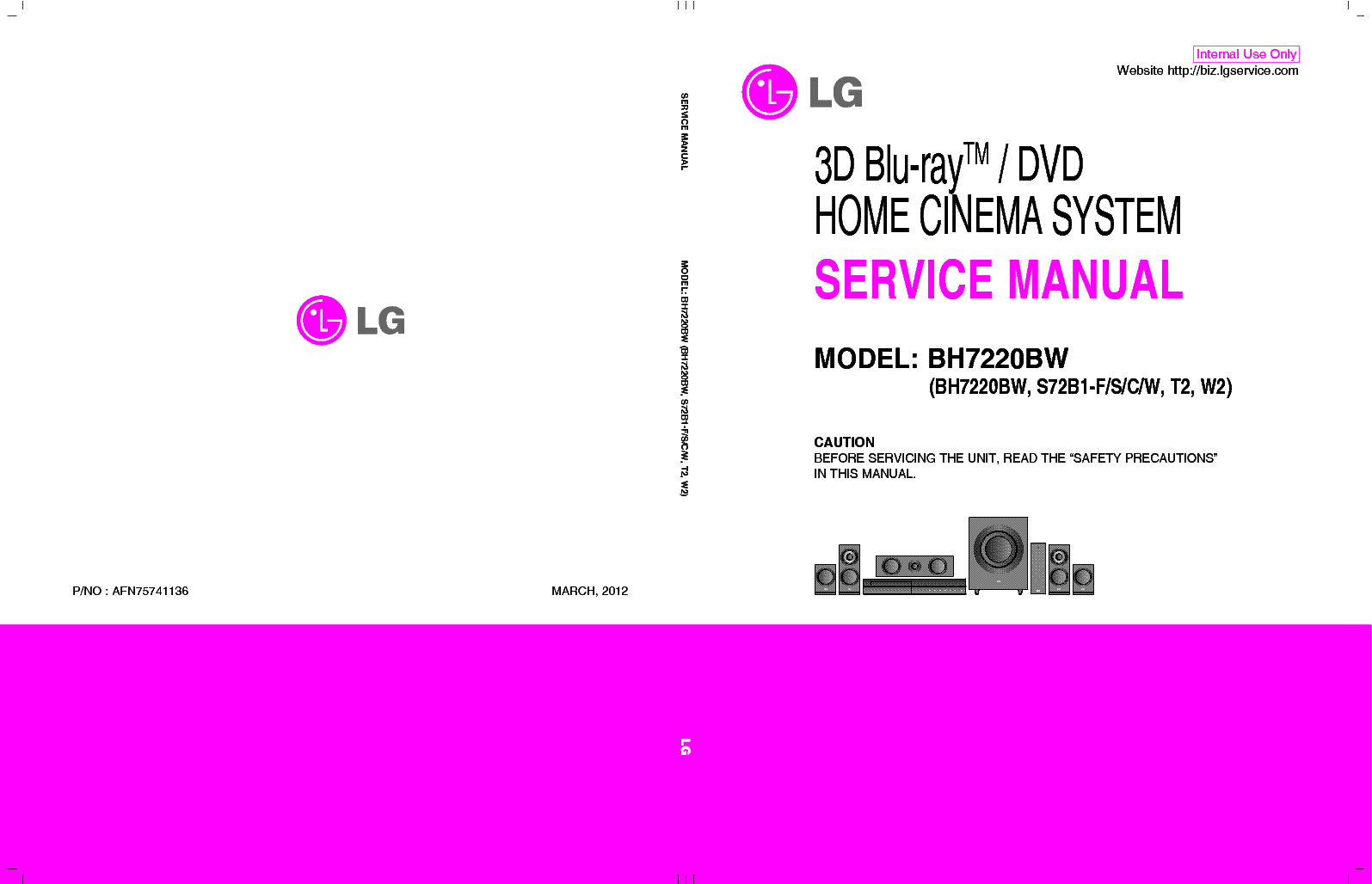 LG BH7220BW service manual