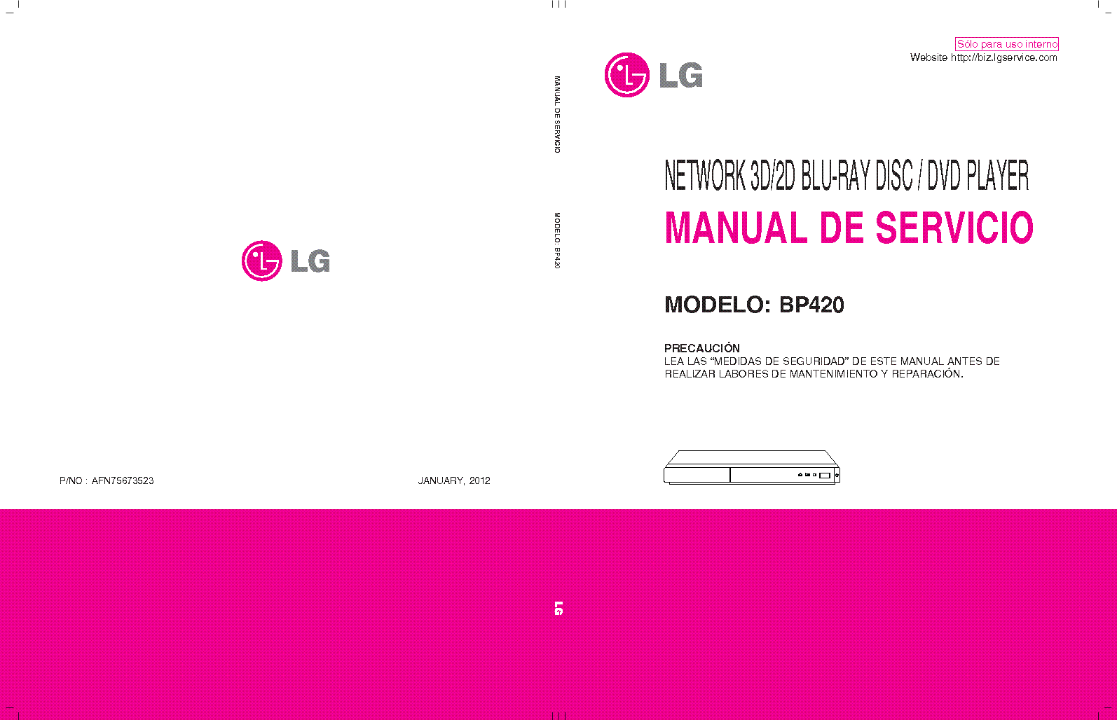LG BP420 AFN75673523 service manual