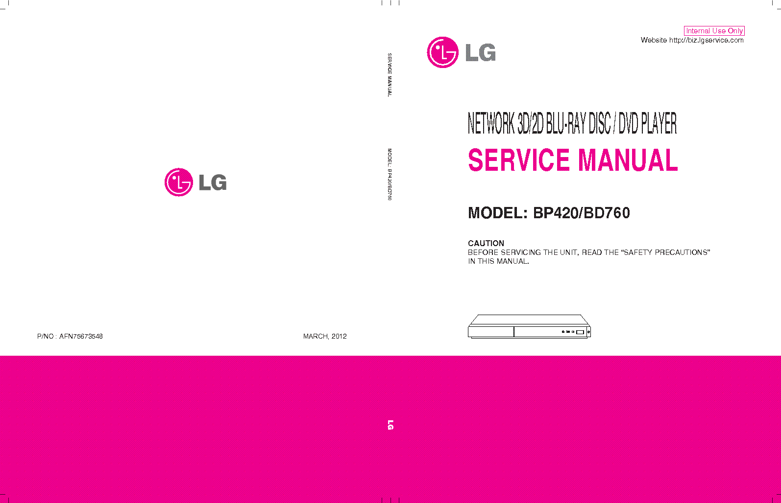 LG BP420 BD760 AFN75673548 service manual